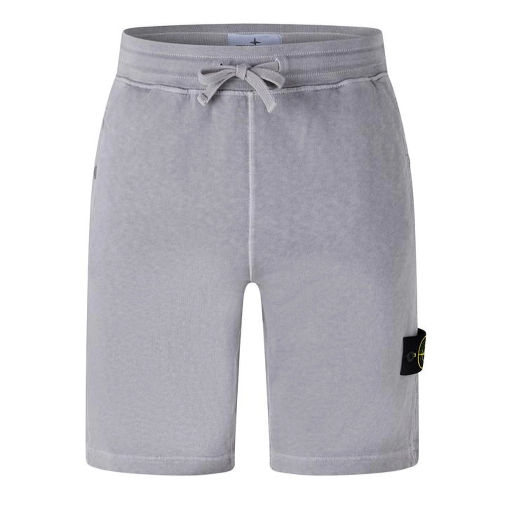 Stone Island Badge Sweat Shorts - Grey